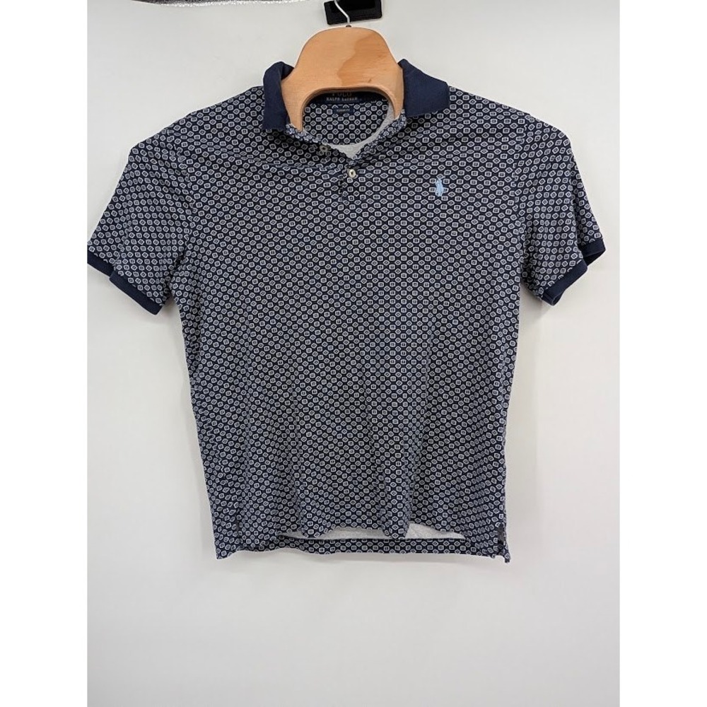Polo Ralph Lauren‎ Classic Fit Geometic Foulard Print Polo Shirt Blue Men's Med